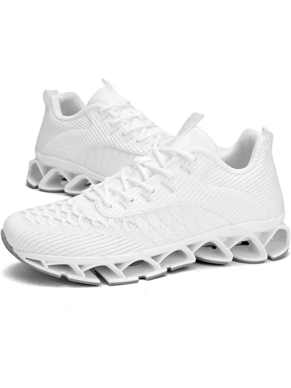 Women's White Blade Mesh Comfort Non Slip Athletic Slip on Fit Sneaker Shoes